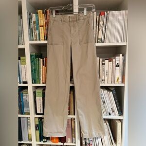 Abercrombie Kids Khaki Wide Leg Uniform Pants 13/14 Long